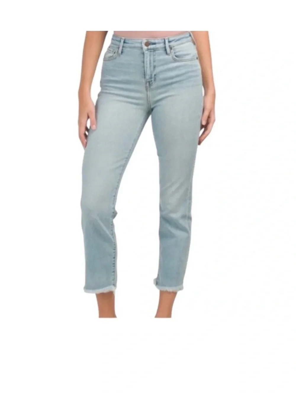 True Religion Light Blue Cropped Straight Jeans